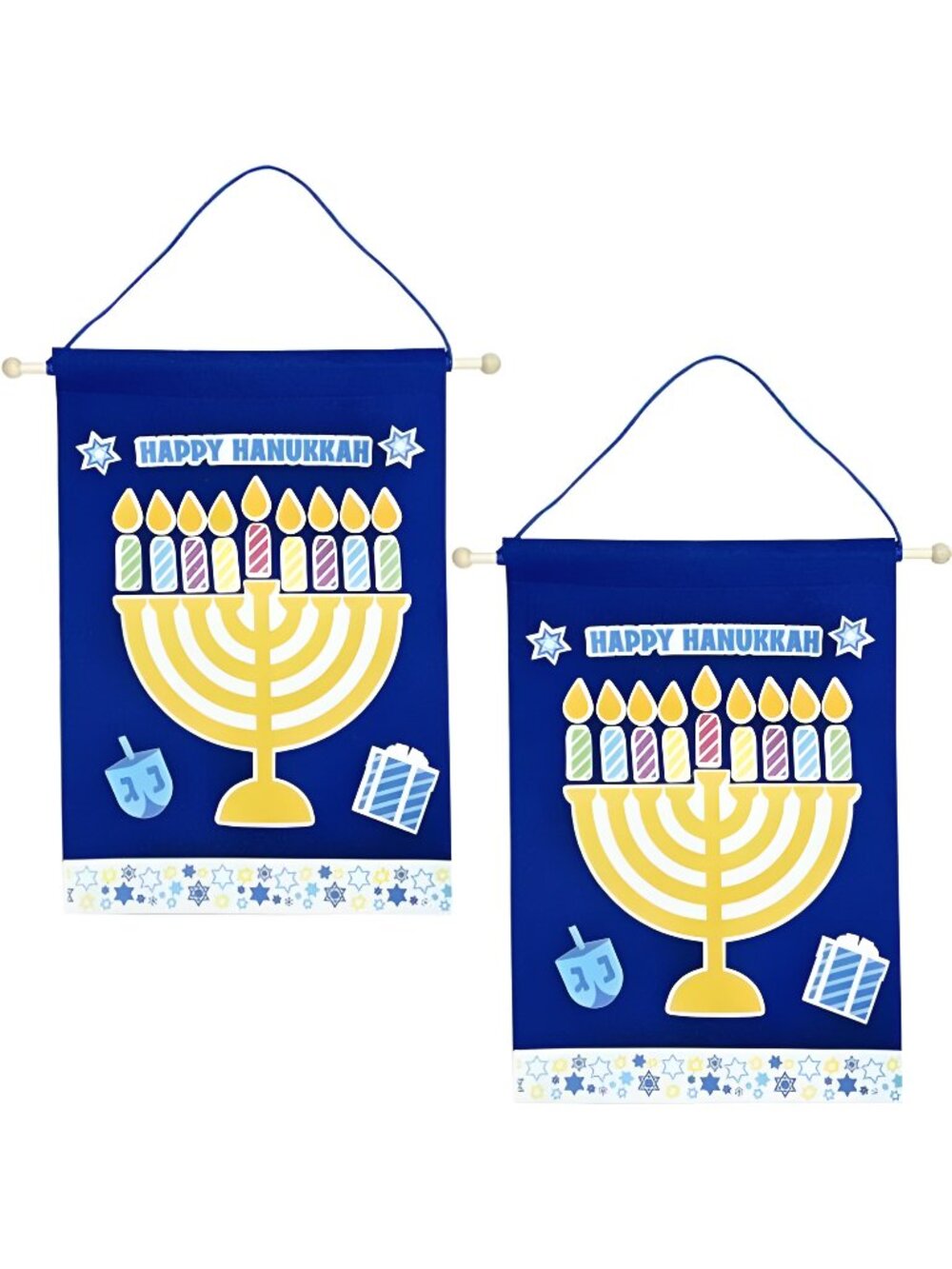 Hanukkah Banner Craft Kit - Make Your Own Hannukah Banner (2-Pack)